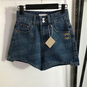 Geborduurde denim shorts broek voor dames hoge taille designer jeans meisje dame INS mode korte broek kleding