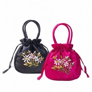 Sac à cordon brodé Femmes Style ethnique Fr Sac à main Sac à main Phe Sac à main Femme Style chinois Poignée Boutique f1xP #