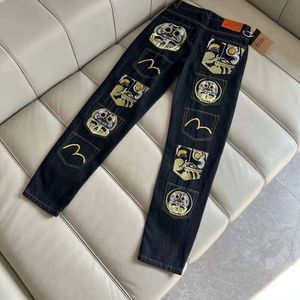 Jacquard Broidered Adapte à tube droit décontracté Nouvelle marque tendance taille Lucky Dieu imprimé jean, pantalon personnalisé et beau 820177