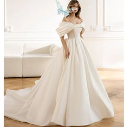 Robes de mariée en Tulle à feuilles brodées, col en V, manches longues, ligne A, dos nu, traîne de balayage, mariage champêtre 03