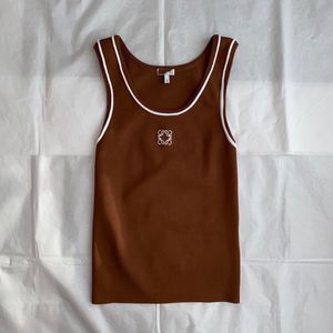 LOGO Geborduurde Decoratie Tanks Zomer Damesmode U-hals Outfit Sexy Strakke Hot Girl Casual Vest