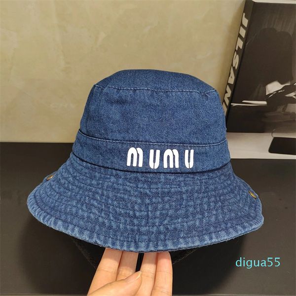 Sombrero de pescador informal con letras Miu bordadas, gorro de diseñador para mujer, sombrero de olla, sombrilla y protector solar, sombrero para jóvenes forasteros