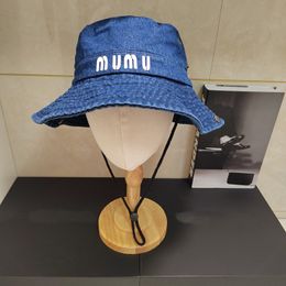Geborduurd Miu Letter Logo Casual visser hoed vrouwelijke ontwerper Beanie Cap Pot Hat Sun Sunshade en zonnebrandcrème jeugd outsiders