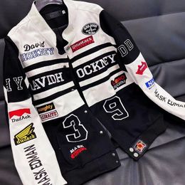 Veste de course de moto brodée haut à manches longues unisexe bombardier américain printemps et automne hip-hop lycée bombardier université 231229