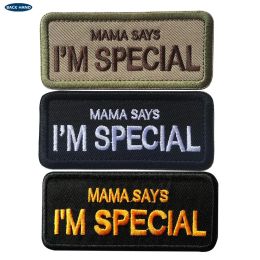 Borduurde patch mama zegt dat ik speciale patches grappige motorrijder pvc motorfietsen tactische patches leger airsoft outdoor custom custom custom