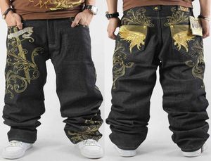 Modèle brodé de jean Hiphop Pantalon Hiphop Casual Loose plus gras grande taille Skateboard Men Jeans Pants 9114045