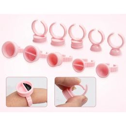Embroidered Plastic Pigment Cup Grafted False Eyelash Glue Tray Color Milk Ring Pigment Capacity Cup Wholesale
