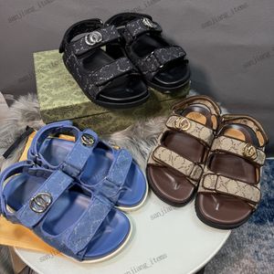 Broidered lanière G Dad Sandales Taille 35-42 Chaussures d'été designer pour femmes en denim bleu