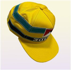 Casquette de baseball jaune Rhude à rayures brodées pour hommes et femmes, chapeau réglable de haute qualité pour l'extérieur, protection solaire à large bord 4588050