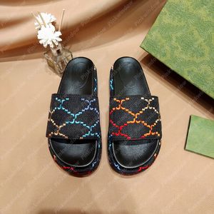 Geborduurde vrouwen Scuffs G Slippers Platform Dia's Designer Sliders Sandalen Luxe ontwerpers Schoenen Thong Sandalias Wiggen Dia 2204201