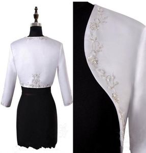 Broderie veste boléro en satin perlé pour les femmes de mariage manches longues enveloppes vestes femmes en soirée formelle robe nuptiale 3016446