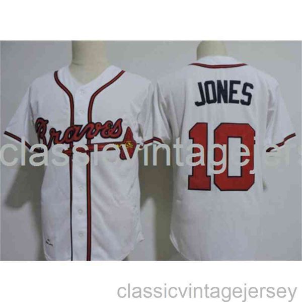 Broderie Chipper Jones, célèbre maillot de baseball américain cousu hommes femmes jeunesse maillot de baseball taille XS-6XL