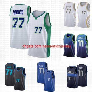 borduurwerk op maat 2022 Basketbal Jerseys Heren Jeugd Kinderen Luka Doncic Jeugd Kinderen Dirk Nowitzki New Th Anniversary Blue Jersey