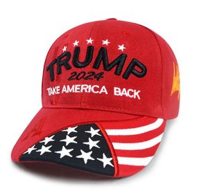 Casquettes de baseball brodées Donald Trump 2024 Élection présidentielle américaine des États-Unis Take America Flag Back Camouflage Chapeaux de camionneur réglables pour hommes femmes