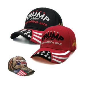 Geborduurde Donald Trump Baseball Caps 2024 USA Amerikaanse presidentsverkiezingen Take America Flag Back Mode Camouflage Verstelbare Trucker Hoeden voor Heren Dames