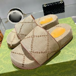 Borduurwerk g letters vrouwen mannen ontwerper slippers sandalen zomer wig wit zwart beige sandaal dames dia slipper merk fends flip flop luxe strandschoenen 35-46