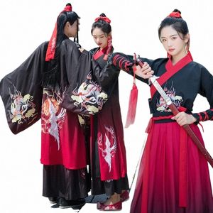 Borduren Hanfu Traditionele Dans Kostuums Vrouwen Mannen Folk Festival Outfit Crane Fairy Dr Rave Prestaties Kleding DC3457 V0uk #
