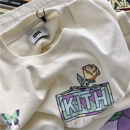 Bordado Kith camiseta de gran tamaño Hombres Mujeres York camiseta de alta calidad Casual Summer Tops Tees 220302 9inx