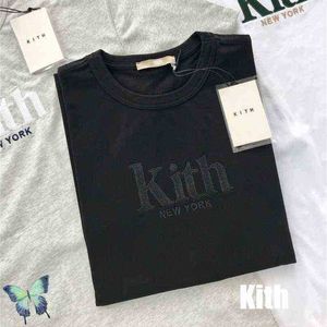 Broderie kith t-shirt oversize hommes femmes new york t shirt de haute qualité tops d'été décontractés