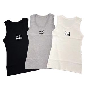 Borduurgebreide T-shirts Truien Bijgesneden tops voor dames Mode Klassieke gebreide vest-T-shirts