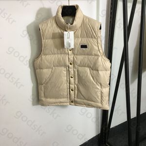 Veste en duvet de canard blanc avec Logo brodé pour hommes et femmes, gilet chaud épais sans manches avec boutons