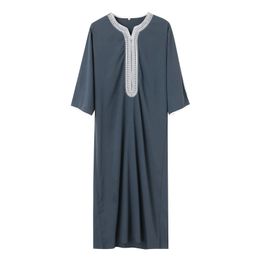 Borduren Midden-Oosten Juba Mannen Traditionele Moslim Mouw Kleding Mannelijke Saudi Arabische Gewaad Islamitische Arabische 240305