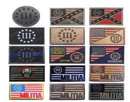 Patch de broderie à trois pour cent US UK Flag Patch Tactical Militia Militia Badges Snake DTOM Patches brodées pour la veste Backpack Cap C7326993