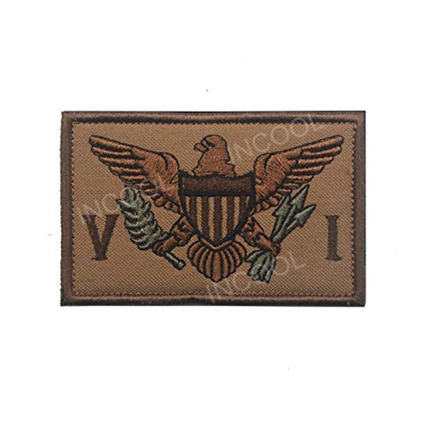 Broderie Patch États-Unis Îles Vierges Américaines Drapeau Patch Crochet Boucle Morale Patch Tactique Emblème Applique Brodé Badges