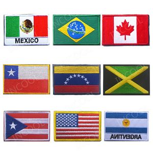 Patches de broderie America Porto Rico États-Unis Argentine Mexique Brésil Canada Chili Venezuela Jamaïque Cuba Dravage dominicain
