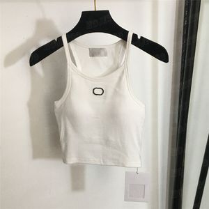 Modèle de broderie Débardeur T-shirts Femmes Designer Tops Dames Sexy Sling Gilet Hauts Avec Poitrine Rembourrée