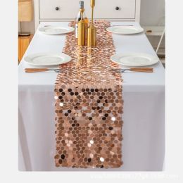 Borduurwerk pailletten tule tafelloper 30*275 cm Sparkle bruiloft eettafel decoraties moderne trouwfeest banket tafelomslag