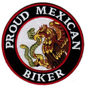 Borduursels trotse Mexicaanse motorrijder MC-patch kan worden naait jasje en witte tas of verschillende t-shit