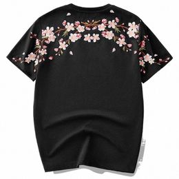 Borduren T-shirt Mannen Vrouwen Fr Losse Casual T-shirt Zomer Cott Hip Hop Tee Tops Korte Mouw Mannelijke Harajuku streetwear v8MC #