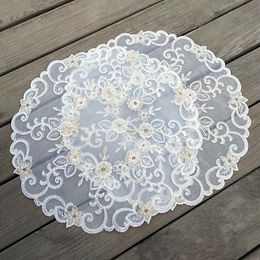 Borduren Tafelmat Placemats Kant Pad Gehaakte Kleedjes Cup Coster Mok Onderzetters Eetkamer 42 cm Ronde Placemat Kitchen274U