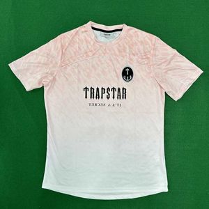 T-shirt brodé Trapstar pour hommes et femmes, taille européenne, chemises de Football, rose poussiéreux, vêtements de Couple d'été