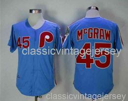 Broderie Tug Mcgraw maillot célèbre de baseball américain cousu hommes femmes jeunesse maillot de baseball taille XS-6XL
