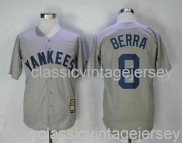 Broderie Yogi Berra célèbre maillot de baseball américain cousu hommes femmes jeunesse maillot de baseball taille XS-6XL