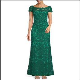 Vestidos de noche elegantes de color verde esmeralda para mujer, vestido de fiesta de manga corta con cuello barco, vestidos de fiesta largos hasta el suelo, hechos a medida, 2023
