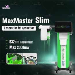 Emerald Laser 532 Nm Body Slimming Machine 10D Luxmaster Vet Verwijdering Cellulitis Vermindering Gewichtsverlies Producten 2 jaar Garantie voor Salon Body Sculpt Maxmaster Slim