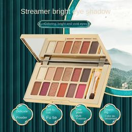 Coffret cadeau de maquillage émeraude – Ensemble de cosmétiques complet pour femme – Comprend un fard à paupières, un rouge à lèvres, un coussin, une poudre libre et un eye-liner