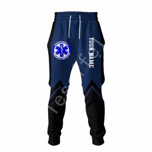 Service EMS d'urgence Pantalons de survêtement Hommes Y2K Crâne Gym Hiphop 3D Imprimé Casual Jogger Fi Streetwear Pantalon Lâche M2CP #