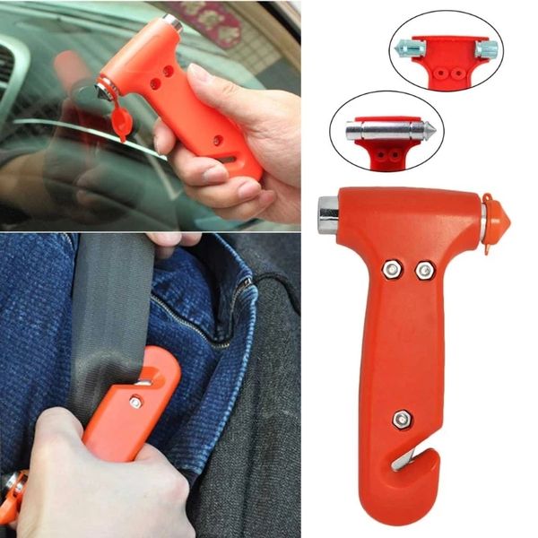 Martillo de emergencia Gadgets para exteriores 2 en 1 Rompevidrios automático para automóvil Herramienta de corte de cinturón de seguridad Kit de escape seguro para salvar vidas accesorios de seguridad para automóvil