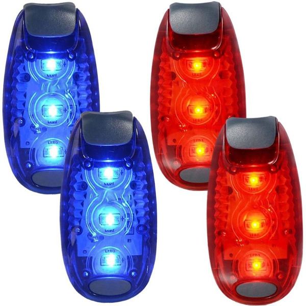 Lumières de secours 4pcs lumière LED de sécurité pour les coureurs vélos chiens enfants bateaux clignotant / avertissement stroboscope haute visibilité clip course marche J