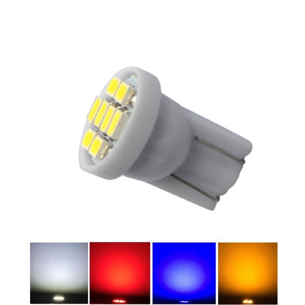 Lumières d'urgence 50pcs DC 6V AC 6.3V T10 W5W 194 168 # 555 Aucune polarité Flipper Machine LED Ampoule Ghosting Car Intérieur Lampe 8SMD 1206