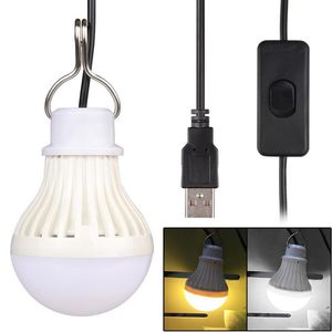 Lumières de secours 5W LED USB blanc chaud/lumière blanche Portable presse interrupteur Camping lampe Globe ampoule pour la lecture