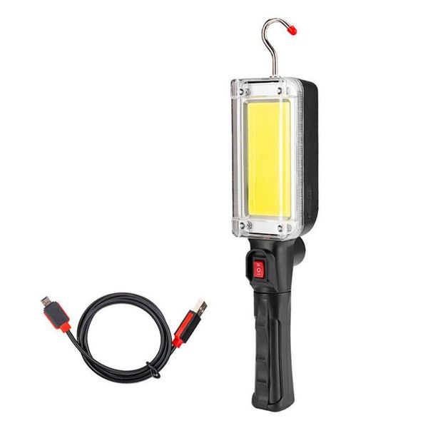 Lumières de secours LED Projecteur portable Cob Lampe de travail magnétique 18650 Batterie Boîtier en plastique 3000LM Étanche USB Lanterne de camping rechargeable