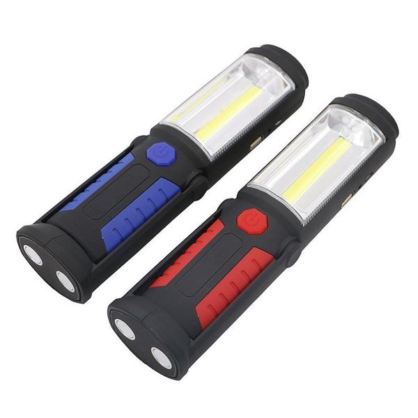 Luces de emergencia USB portátil COB recargable Luz de noche LED Trabajo Camping Lámpara con batería incorporada Gancho magnético