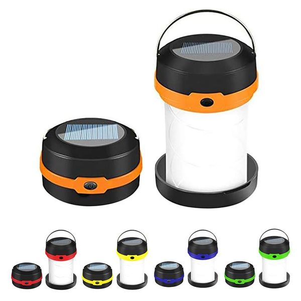 Lumières de secours LED à énergie solaire Lanterne de camping USB pliable portable rechargeable pour la chasse à la tente de randonnée