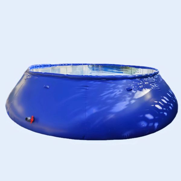 Tanque de agua circular suave de PVC de emergencia, plataforma circular plegable para almacenamiento de agua contra incendios al aire libre, capacidad de la bolsa de agua: 10 metros cúbicos, compatible con personalización