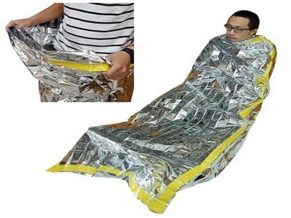 Survie d'urgence Mylar thermique réfléchissant temps froid abri Tube tente sac de couchage d'urgence Kit6350169